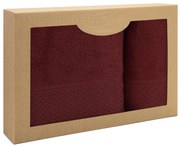 BAVLNENÉ UTERÁKY SOLANO SADA 1 KS 50X90 CM, 1 KS 70X140 CM BORDOVÁ