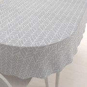 Biante Bavlnený oválny obrus Sandra SA-212 Listy na sivom 100x140 cm