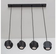 Závesný luster GAMBIT na lanku 4xGU10/10W/230V, čierny