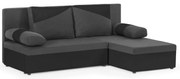 Rohová sedacia súprava s funkciou spania Rolo Sivá/čierna