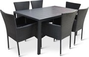 Noela Záhradný jedálenský set Viking L + 6x ratanové kreslo Bali