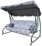 Záhradná hojdačka RAMIZ 8011 - sivá so vzorom