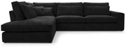 Rohová sedacia súprava LINCOLN II, Ľavá, čierna (lincoln 100)