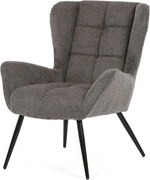 AUTRONIC Kreslo ušiak, sivá, látka, AK-H9206 GREY2