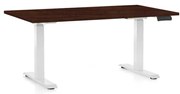 Výškovo nastaviteľný stôl OfficeTech C, 120 x 80 cm, biela podnož, wenge