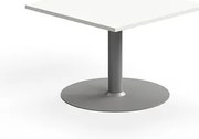 Konferenčný stolík ALVA, 700x700x500 mm, HPL, strieborná/biela