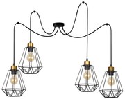 Candellux Čierno-zlatý závesný decentrálny luster Primo pre žiarovku 4x E27 34-00309