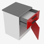 Kuchynská skrinka Belini Premium Full Version spodná so zásuvkami 60 cm červený lesk s pracovnou doskou