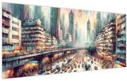 Obraz - Život veľkomesta (120x50 cm)