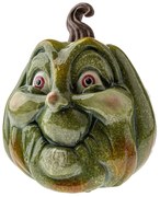 Jesenná dekorácia Tekvica s tvárou, 27 x 30 cm, magnesium