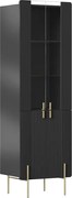 Vitrína Malmi 60 cm - čierny mat / zlatá