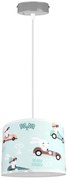 Detské závesné svietidlo Child, 1x textilné tienidlo so vzorom (výber z 5 farieb), (výber z 2 farieb konštrukcie)
