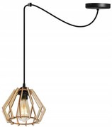 Závesné svietidlo Timber Spider, 1x drevené tienidlo