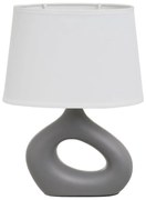 Bielo-sivá keramická stolová lampa s textilným tienidlom (výška 30 cm) – Casa Selección