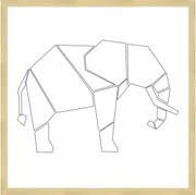 Rámovaný obraz Geometrický slon, 40x40 cm%