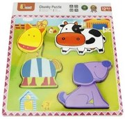 Viga drevené puzzle - Domáce zvieratá