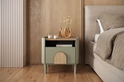 Nočný stolík Amilio 50 cm na nožičkách - eukalyptus / dub baltic dune / dub prírodný