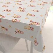 Biante Detský bavlnený obdĺžnikový obrus Sandra SA-538 Ružové zajačiky a vtáčiky na bielom 50x100 cm
