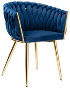 Jedálenská stolička COFTON zamatová, zlatá / granátová