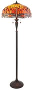 Endon 64070 - Stojacia lampa Tiffany DRAGONFLY 2xE27/60W/230V priemer 50 cm