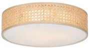 Orientálne stropné svietidlo ratan 40 cm 3-svetlo - Tromma