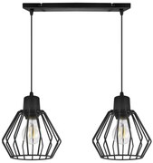 Závesné svietidlo Nuvola 2, 2x čierne drôtené tienidlo