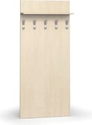 Vešiaková stena PRIMO WOOD, 5 háčikov, polica, roky zvisle, breza