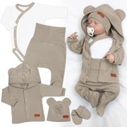 Bavlnená súprava pre bábätko do pôrodnice 5D, Made with love, béžová 50 (0-1mm)