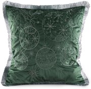 VIANOČNÁ DEKORAČNÁ OBLIEČKA NA VANKÚŠ HOLLY 45X45 CM ZELENÁ