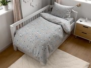 Súprava obliečok do postieľky s plachtou PINTURA, sivá