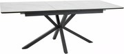 Rozkladací jedálenský stôl Logan 160/200 cm keramika biely mramor/čierny