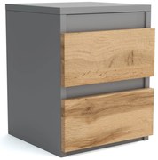 VIKI komoda s 2 zásuvkami Antracit/Dub Wotan