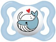 Silikónový cumlík Mam Supreme s krabičkou - Veľryba, modrý