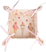 Béžový bavlnený košík na pečivo so zmrzlinou Frosty And Sweet - 35*35*8 cm