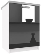 Kuchynská skrinka Belini spodná 60 cm čierny lesk s pracovnou doskou  INF SD60/0/WT/B/0/F