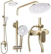 Rea Drop, sprchový set s ručnou a hlavovou sprchou, zlatá matná, REA-P7063