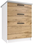 Kuchynská skrinka Belini spodná so zásuvkami 60 cm dub wotan s pracovnou doskou  TOR SDSZ60/0/WT/DW/0/B1