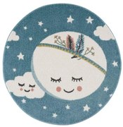 Detský koberec Mesiac Anime 9383 modrý kruh