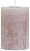 Krémová široká sviečka Rustic pillar - Ø 7*10cm/ 40h