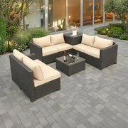 Veľká záhradná sedacia súprava s boxom na podušky Avenberg ENCANTA