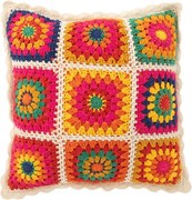 Farebný háčkovaný kvetovaný vankúš Croche - 45*15*45 cm