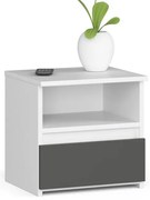 Nočný stolík CL1 biely / grafitový / sivý