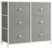 Komoda so zásuvkovými boxmi HESTO 80x71 cm, biela/sivá