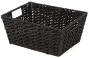Compactor Ručne pletený košík ETNA, 31 x 24 x 14 cm, čierna
