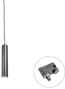 Dizajnové závesné svietidlo čierne vrátane adaptéru na lištu 3-fázové - 3-fázové Tuba Small