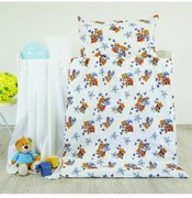 Obliečky detské bavlnené macko biele EMI, Štandardný set jednolôžko obsahuje 1x 140x200 + 1x 70x90