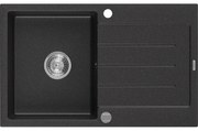 Mexen Bruno - drez granitový 79,5x49,5cm, 1-komorový, čierna-strieborná, 6513791010-73