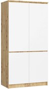 Šatníková skriňa CLP S90/4D dub artisan/biela