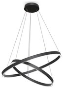 Maytoni MOD058PL-L74B3K - LED Luster na lanku RIM LED/88W/230V pr. 80 cm čierna W4660