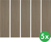 Drevený akustický panel, 2400 x 600 mm, B2BP007, balenie 5 ks, orech